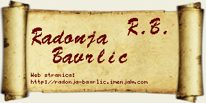 Radonja Bavrlić vizit kartica